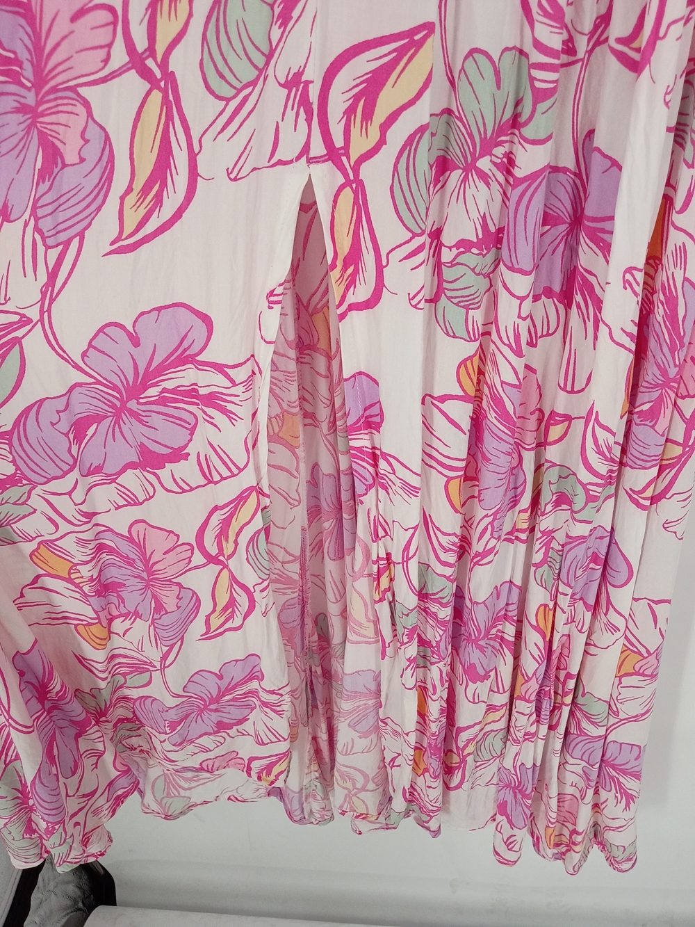 Abel The Label Sleeveless Pink Floral Halter Maxi Dress with Smocked Waistband - Picture 5 of 7